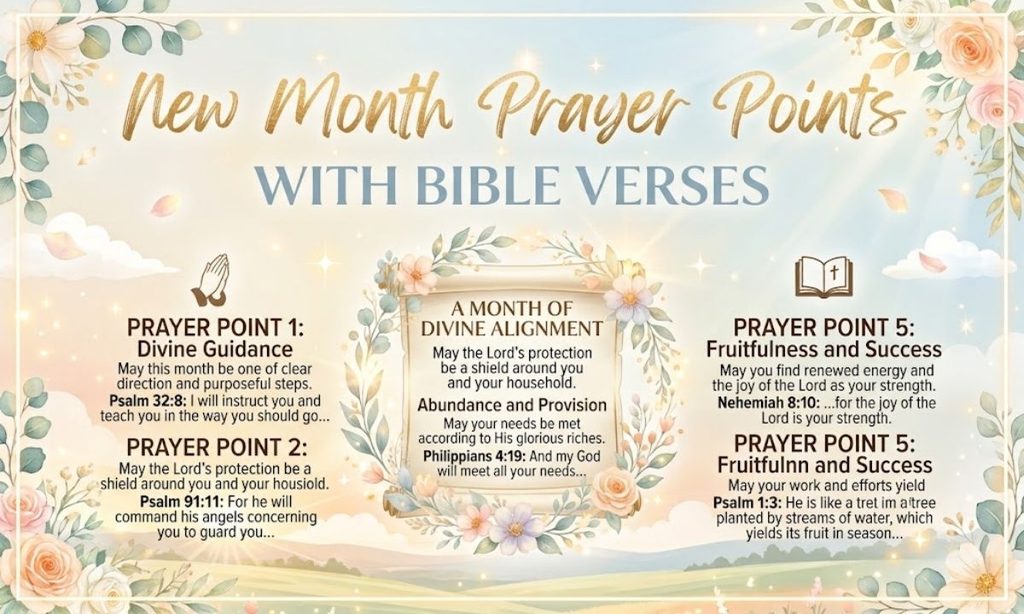 New Month Prayer Points With Bible Verses