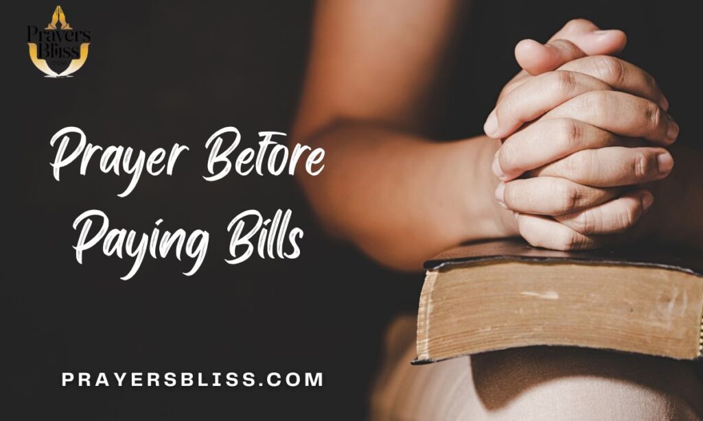 Prayer Before Paying Bills