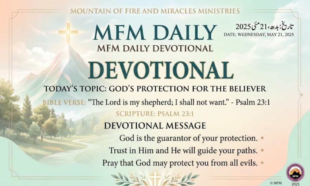 MFM Devotional Topic and Message for Today