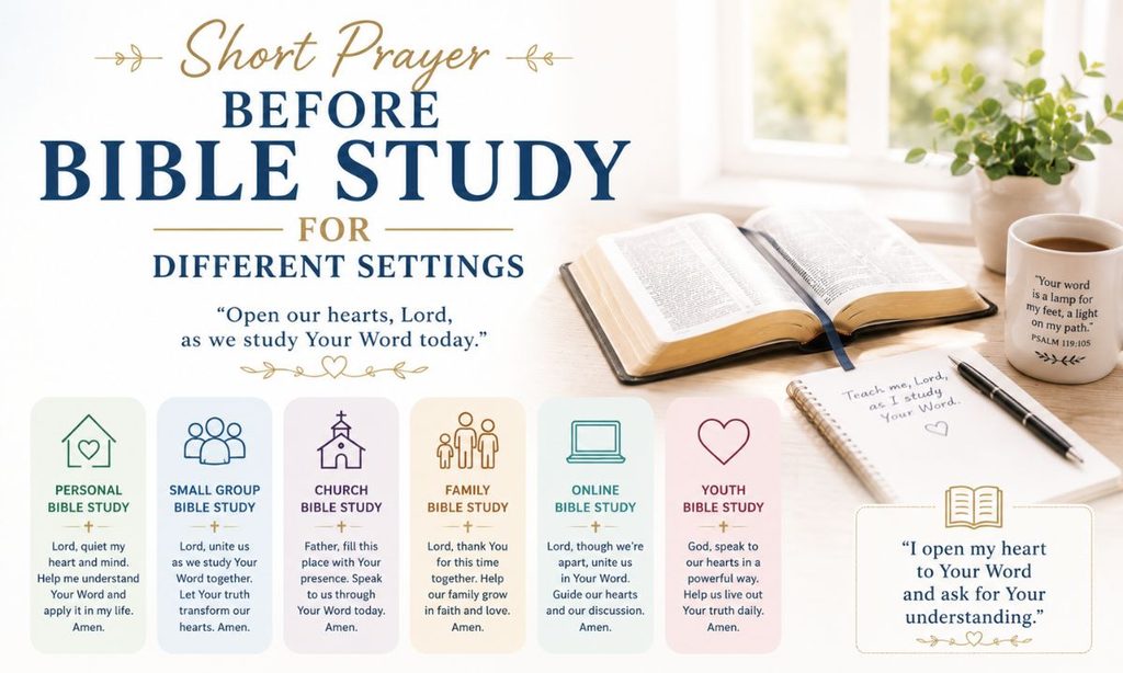 Short Prayer Before Bible Study for Different Settings