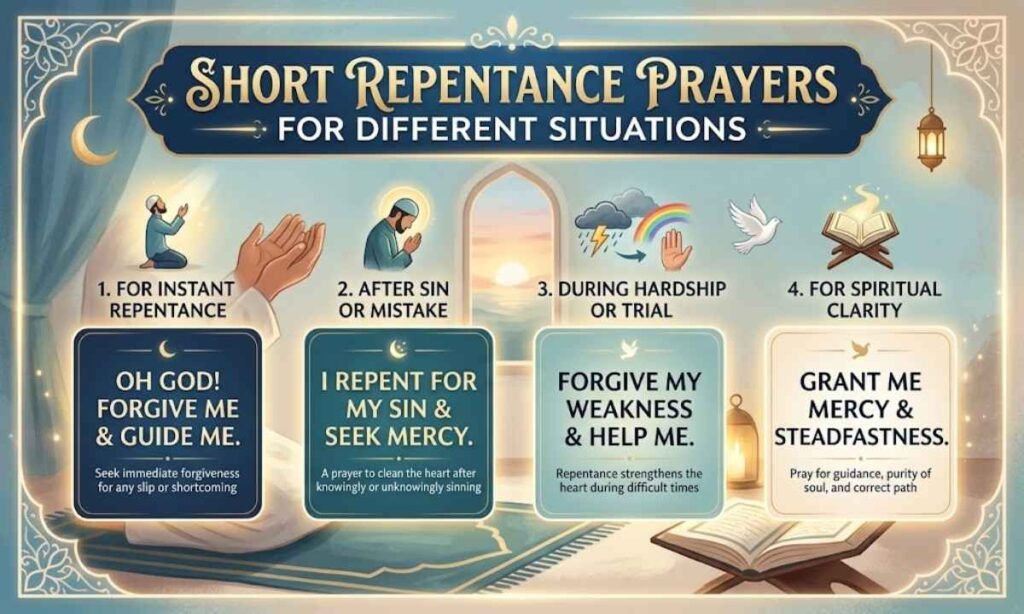Short Repentance Prayers for Different Situations